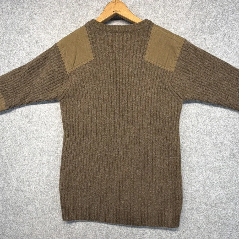 LL Bean Commando Sweater Mens Large Tall Lambswool Ribbed Brown